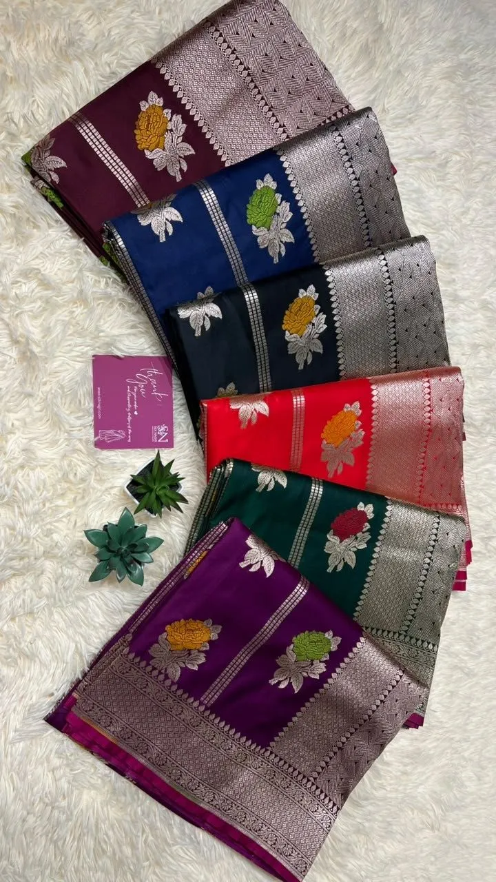 Floral Buta Banarasi Saree — Colour Range
